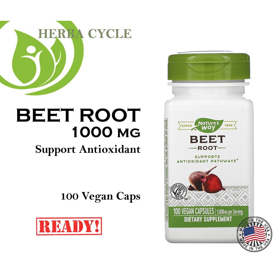 Natures Way Beet Root 500 mg 100 VegCaps Akar Bit Bantu Turun Darah