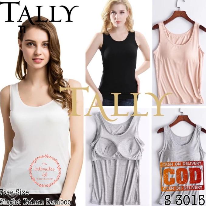 Tanktop Bra Tally S 3015 - Camisol With Bra Cup Exclusive Tally Termurah