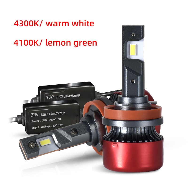 2pcs Lampu Kabut Depan Mobil Led Super Terang H11 H7 H4 9005 9006 60w 15000lm 4300k Warm White 4100k Lemon Green