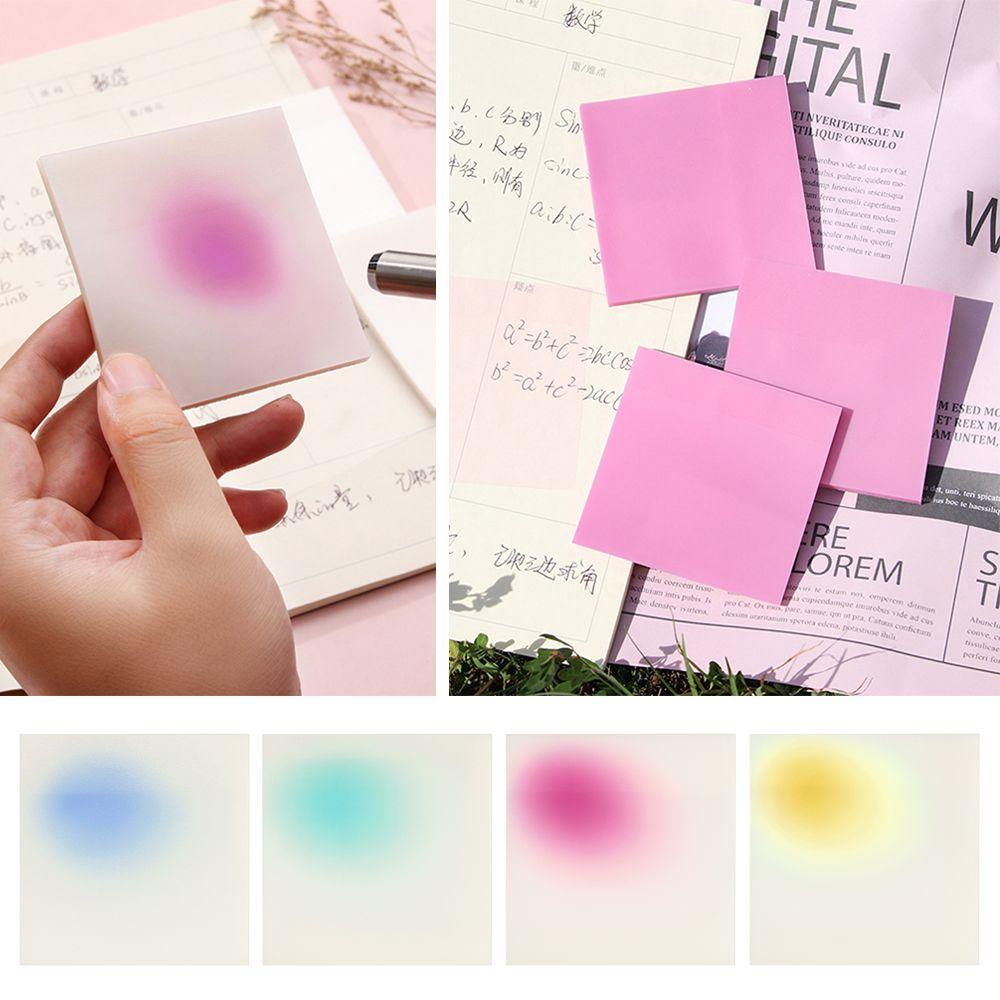 Populer Transparan Sticky Notes Self-Adhesive Pesan Notes Stiker Perlengkapan Sekolah Memo Pads