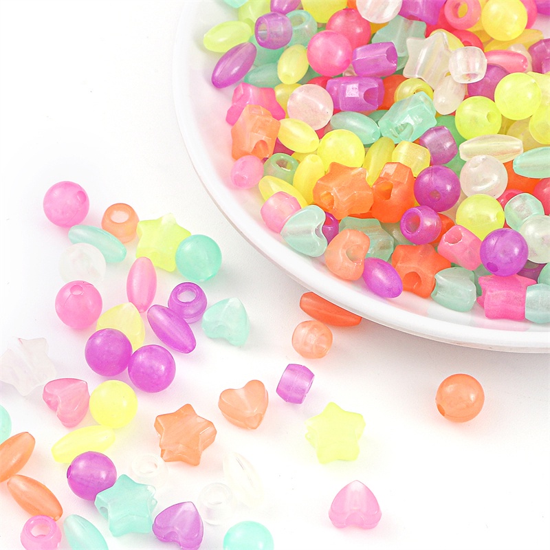 Mix Size 64-158Pcs Strong Luminous Beads Glow In The Dark Fishing Loose Spacer Beads for Jewellery Marking DIY Necklace Bracelet