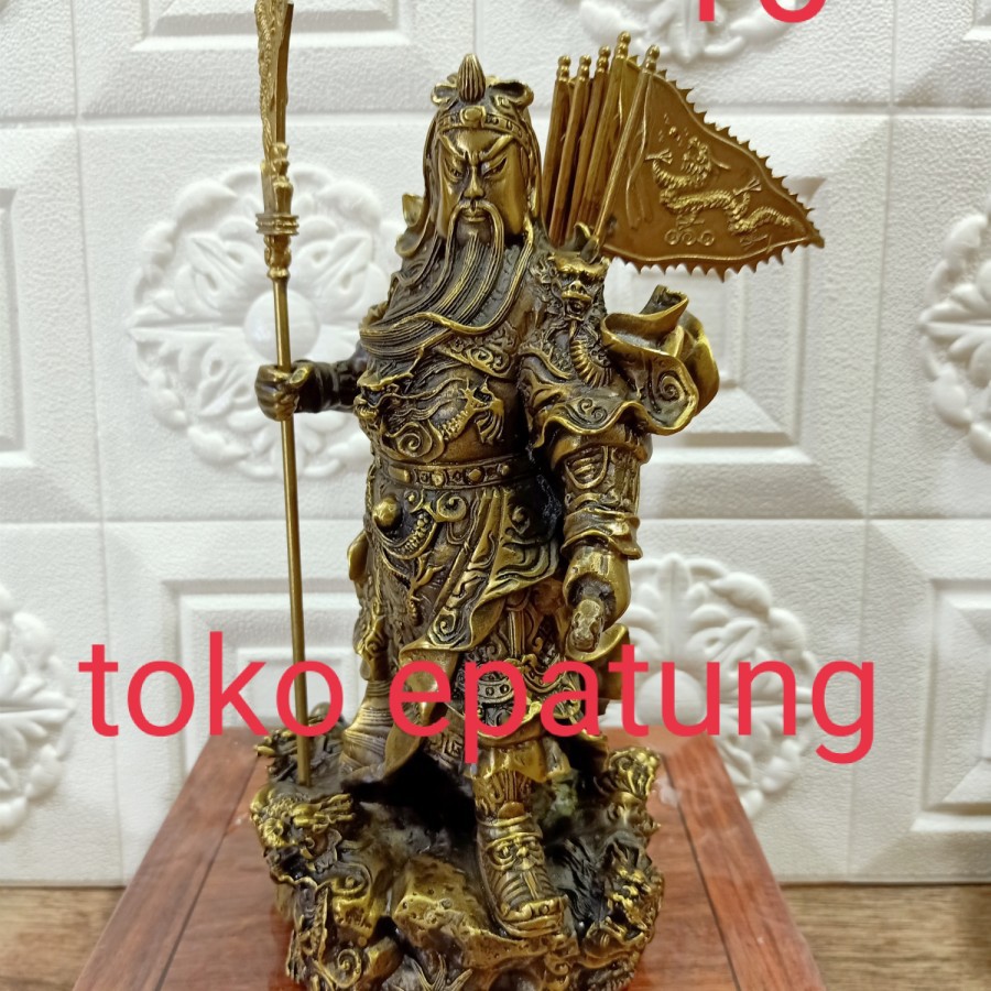 patung dewa kwan kung / kwan kong  - kuningan 10 inch 01