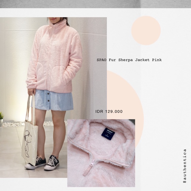 SPAO Fur Sherpa Jacket Pink Jaket Dingin