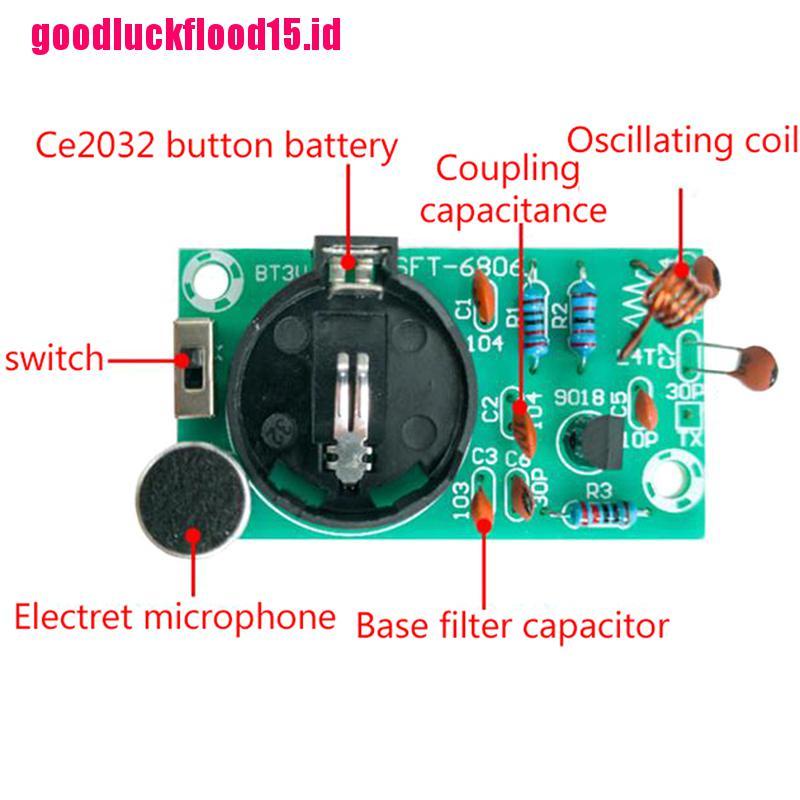 {LUCKID}FM Stereo Radio Transmitter DIY Kit With Microphone DC 3V Soldering Practice