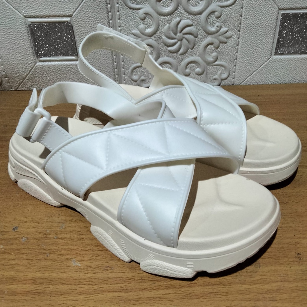 - SANDAL WEDGES TALI  SILANG untuk wanita jelly merk H.Y.S original import cina  2201 - bahan empuk karet nyaman dipakai TERMURAH