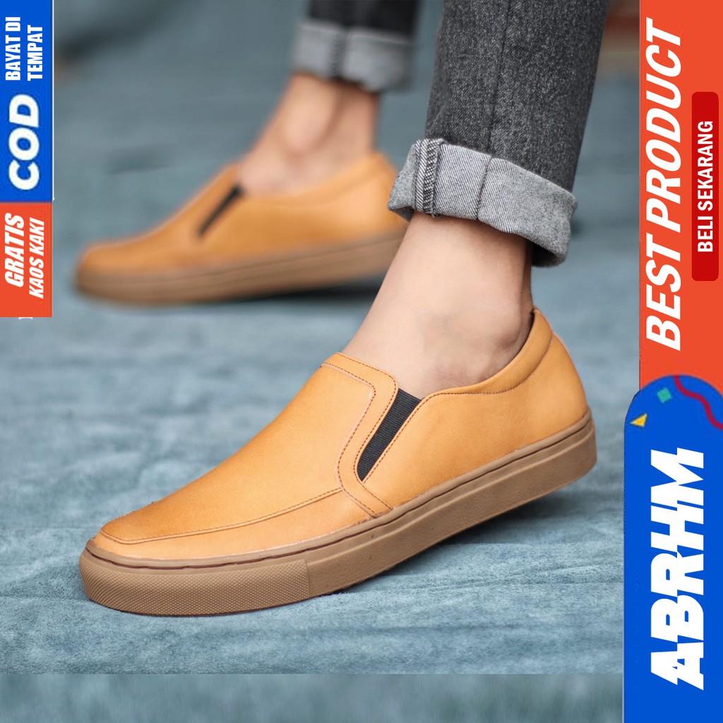 ABRHM x JIMAN Sepatu Kasual Pria Sepatu Kerja Pria Kantor Sepatu Pria Casual Cowok / Cowo Sepatu Casual kekinian Santai Gaya Keren Original Terlaris