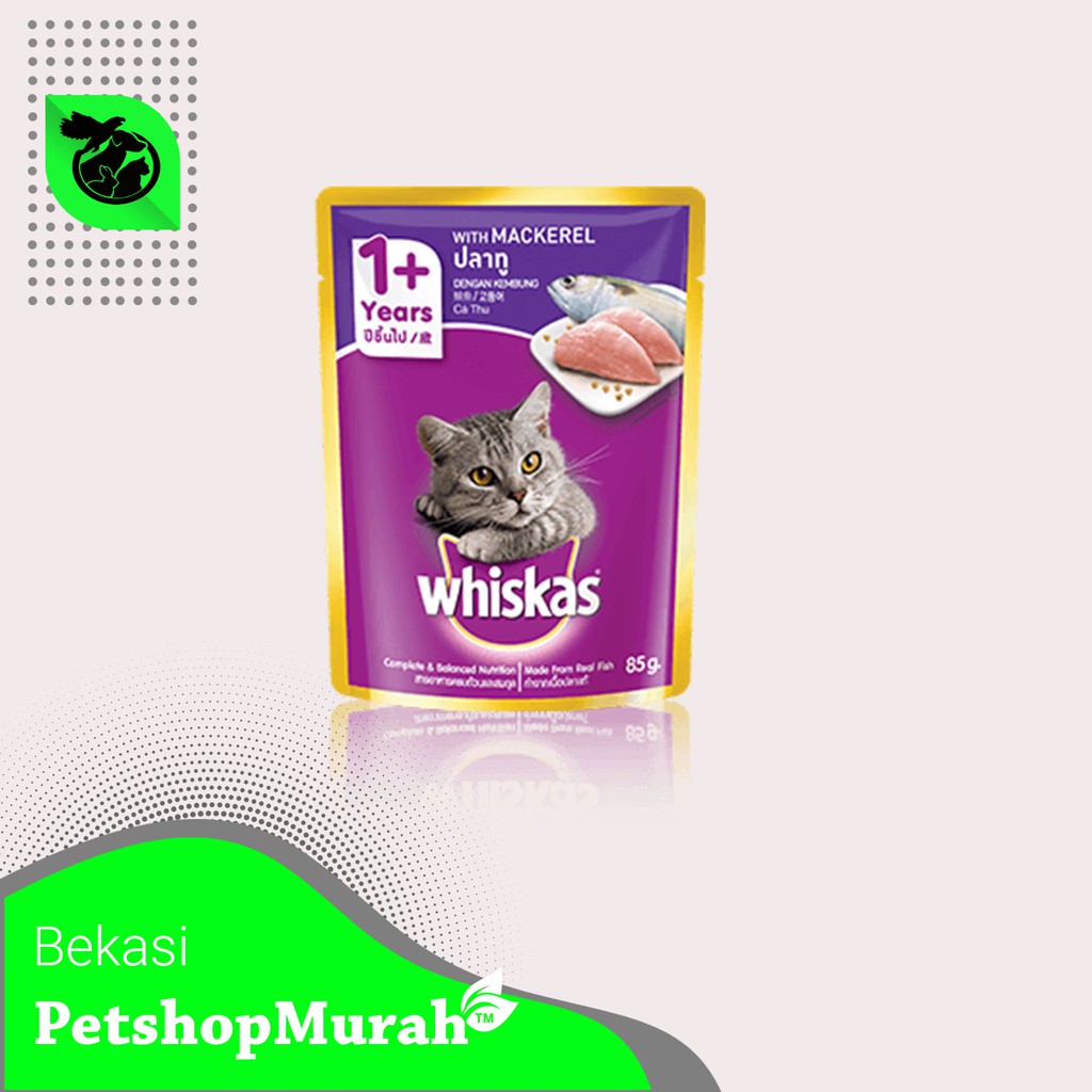 Makanan Kucing Whiskas Sachet Dewasa Pouch Adult 85Gram basah wetfood wiskas