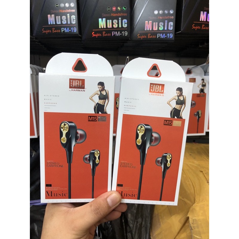 Headset Earphone JBL M15 Stereo - Handsfree Hf JBL M15 Stereo