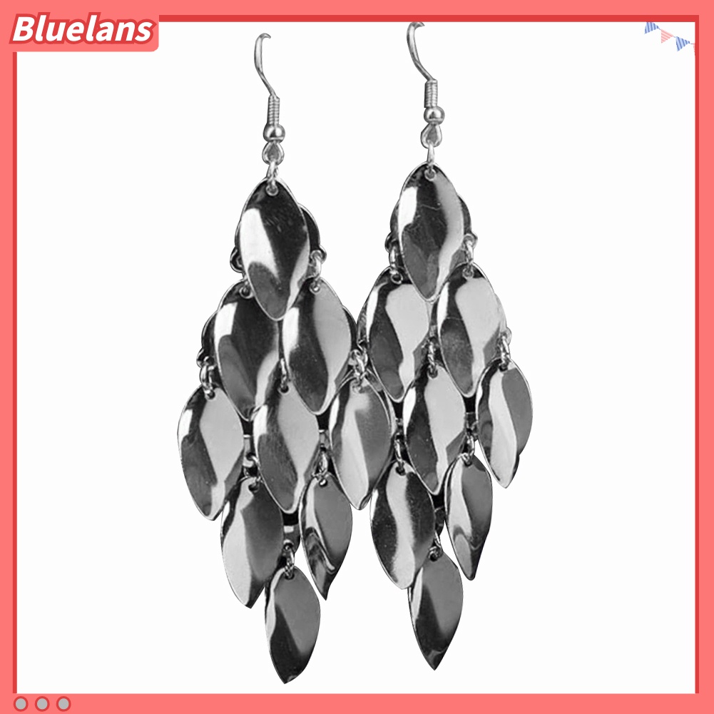 Bluelans Anting Panjang Menjuntai Bentuk Tetesan Air Untuk Wanita