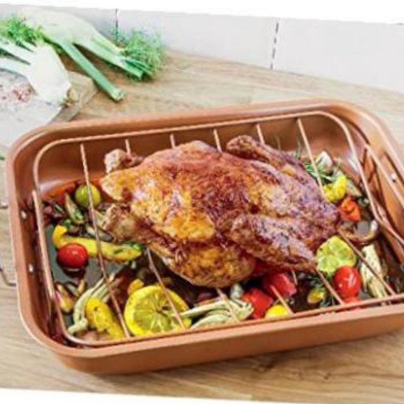 roasting pan wajan panci panggangan ayam daging copper pan loyang besar