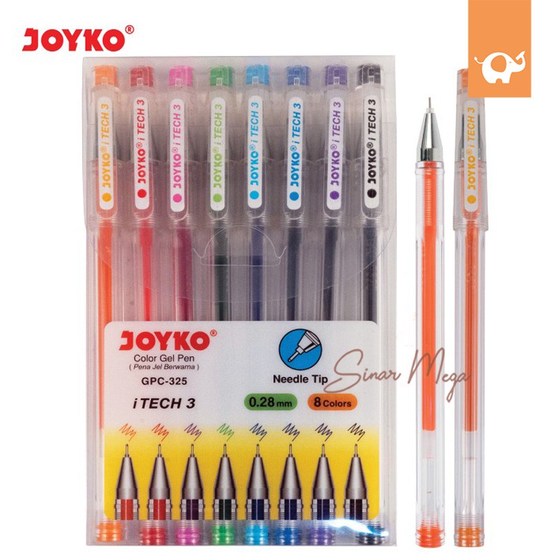 

Joyko Color Gel Pen GPC-325 iTech 3 1 Set (Isi 8) Warna 0.28 mm