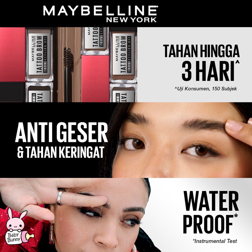 ❤ BELIA ❤ Maybelline Tattoo Brow 3 Day Styling Gel - Makeup Eye | Brow Gel | BPOM