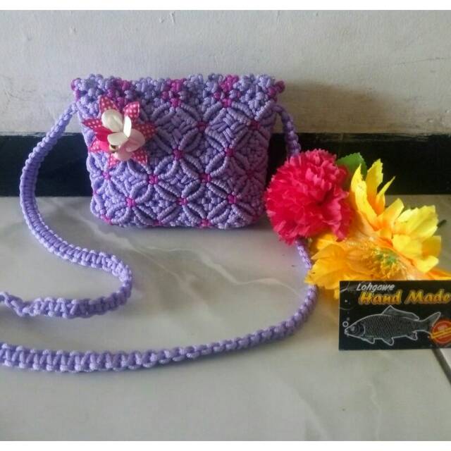 Tas Tali Kur Motif Bunga Melati Pusat Tas Tali Kur Grosir Tas Tali Kur Tas Rajut Macrame Murah