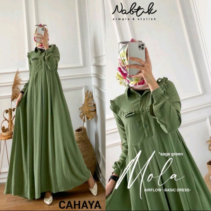 GAMIS CRINGKEL AIRFLOW MOLA  DRESS MAXY WANITA