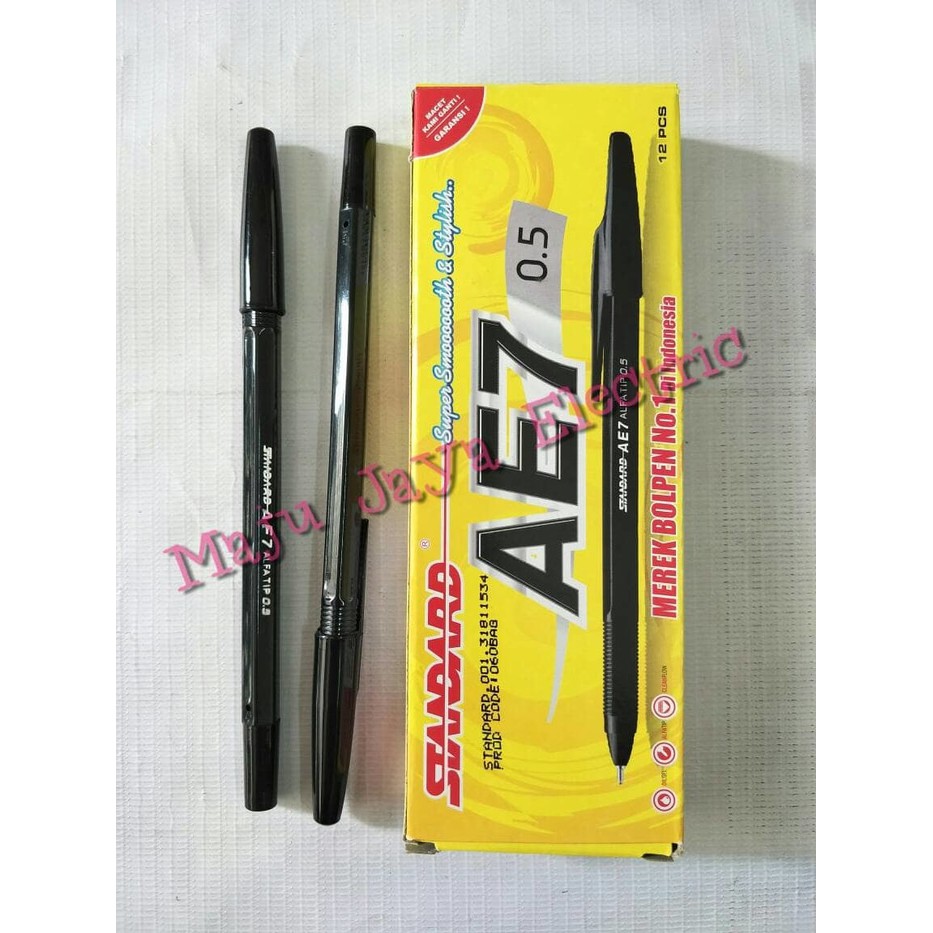 

Pen Pulpen Bolpen Standard AE7 Tinta Hitam Standar Black Ink 0.5