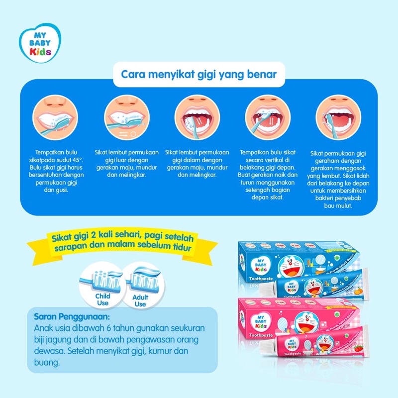 My Baby Tooth Paste Kids Pasta Gigi Odol Anak Floride Perawatan Gigi Susu Anak Anti Lubang