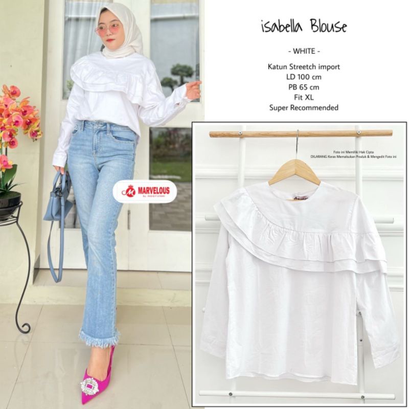 Blouse polos muslimah / Isabella blouse by marvelous / Blouse muslimah katun strech