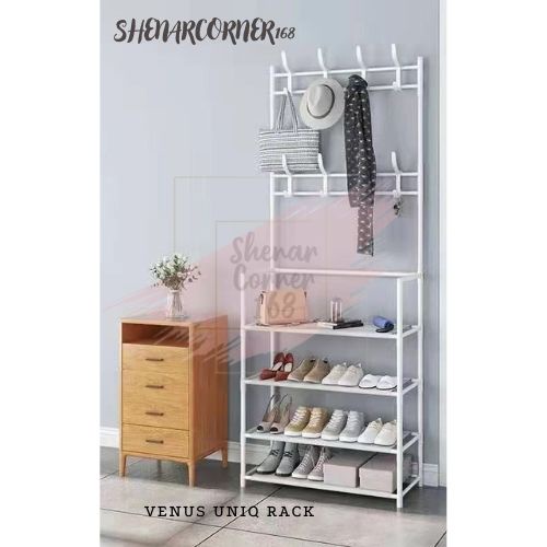 SHENAR RAK GANTUNGAN BAJU SEPATU TAS STAND HANGER TOPI JAKET RAK JEMURAN BAJU SUSUN - VENUS UNIQ PORTABLE / RAK SEPATU 4 TINGKAT, SHENARCORNER168