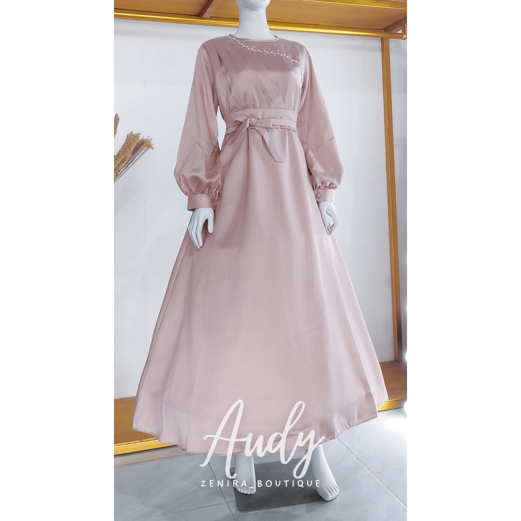 AUDY DRESS draperi berpayet / baju pesta kondangan / lamaran couple / gaun wisuda