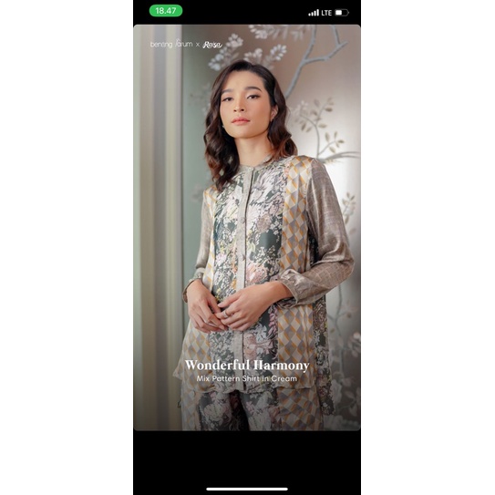 Wonderful harmony mix pattern shirt dan pants benang jarum x raisa