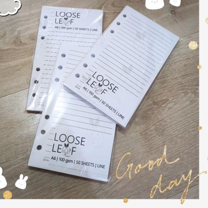 

✅Promo ⚡pesial❤ LC Loose Leaf A6 100gsm 70gsm Grid Dot Kotak Titik Line Garis Putih Warna produck terbaik
