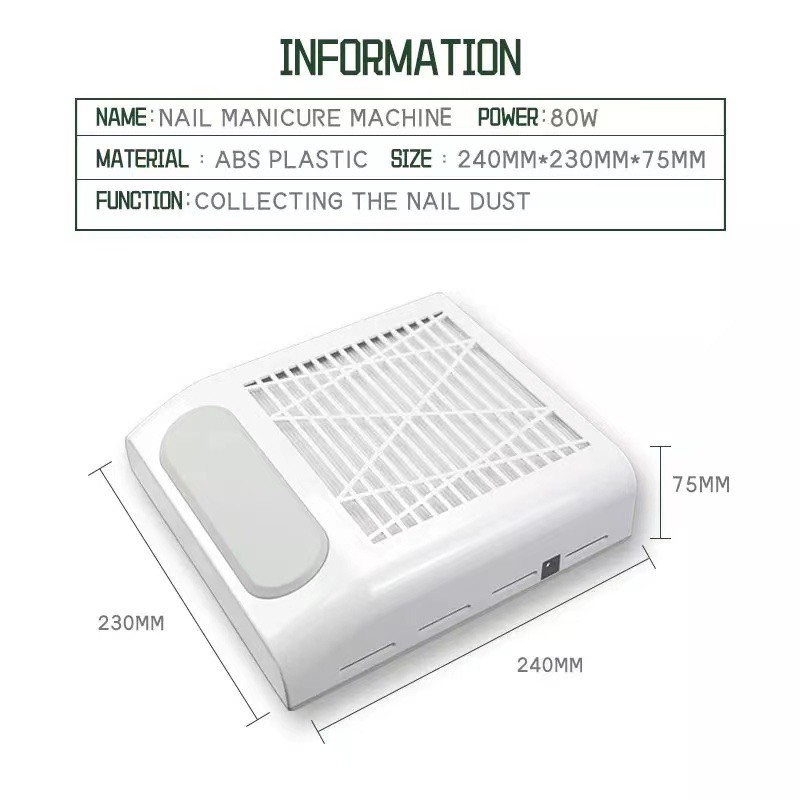 NAIL DUST COLLECTOR PROFFESIONAL / alat sedot debu manicure arm rest with dust collector nailart