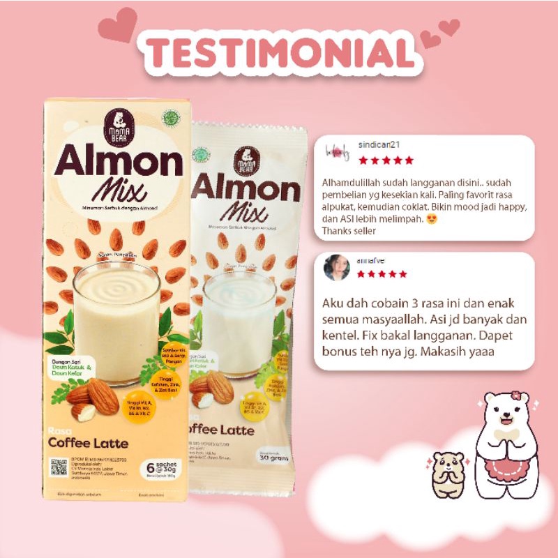 (MAMA BEAR) almond mix rasa coffe latte  / Pelancar ASI MAMABEAR / ASI Booster / Booster terlaris