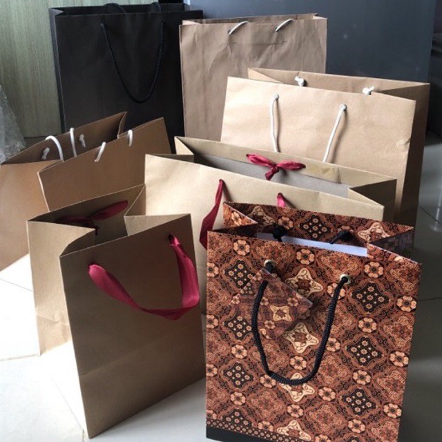 

Paperbag Polos Coklat Tebal, Bonjour, Ombe Kofie, Fore