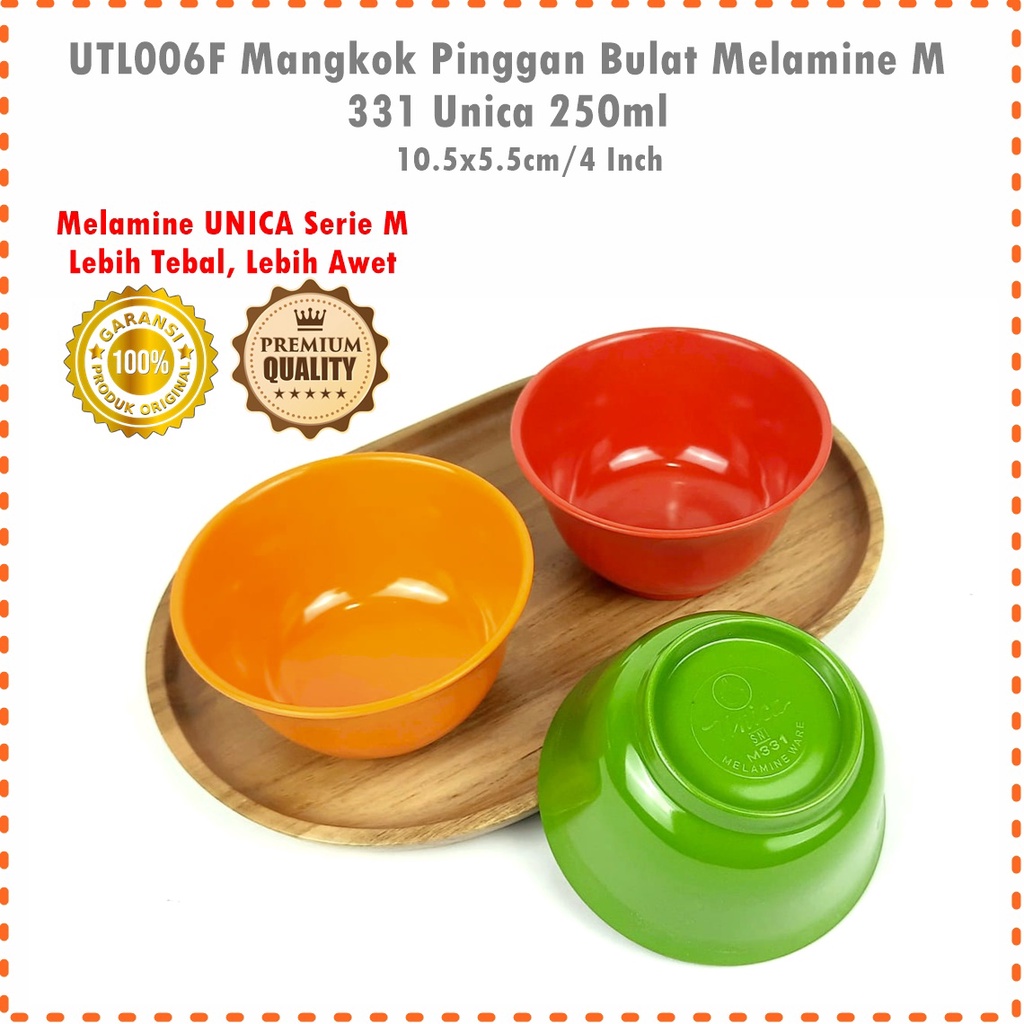 UTL006F Mangkok Pinggan Bulat/Mangkok Kuah Melamine M331 Unica 250ml