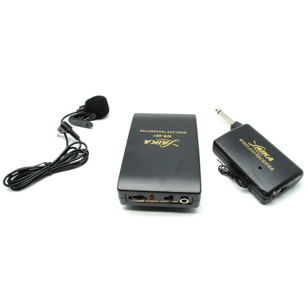 Taffware Wireless FM Transmitter &amp; Receiver Professional Microphone - WR-601 - Black