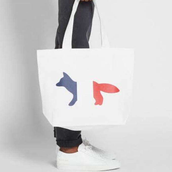 Maison Kitsune Tricolor Tote Bag Ovvxcuxquz