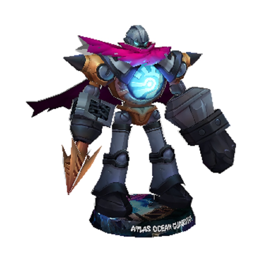 DIY Papercraft Lembar Pola Figure Mobile Legends Atlas Ocean Guardian