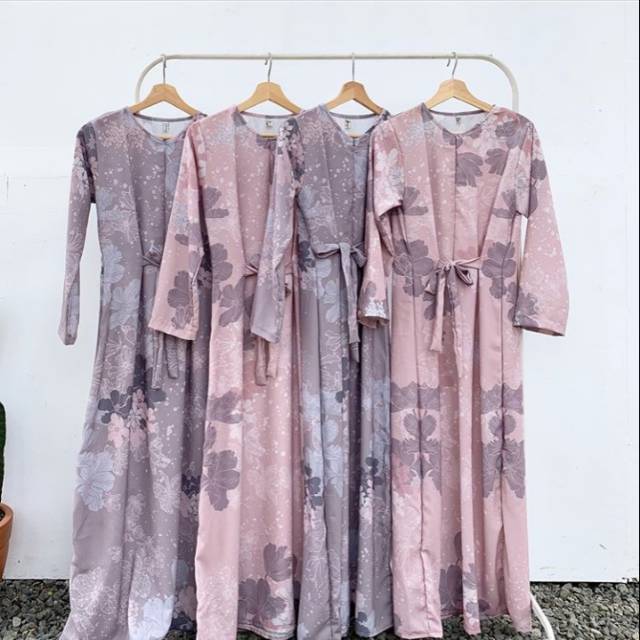 Winter dress pink by vanilla hijab