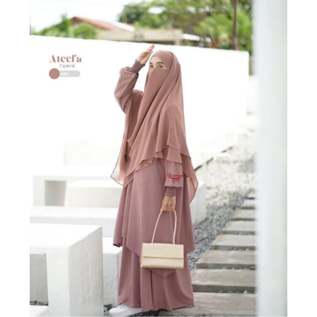 TUNIK ATEEFA/TUNIK MURAH/SET TUNIK ROK/TUNIK TRENDY/SEDIA BANYAK WARNA/SET TUNIK DAN ROK/TUNIK JUMBO