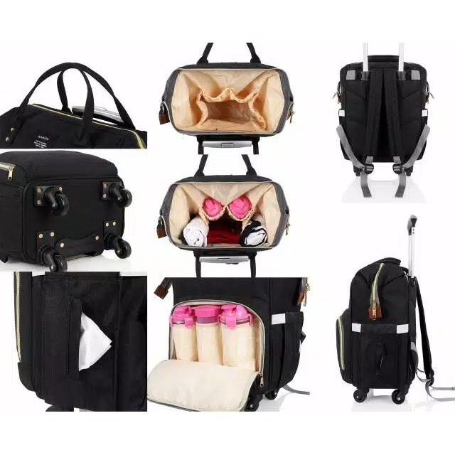 Tas MONOBE Diaper Bag Trolley - Tas Popok Bayi Troli Bongkar Pasang Import