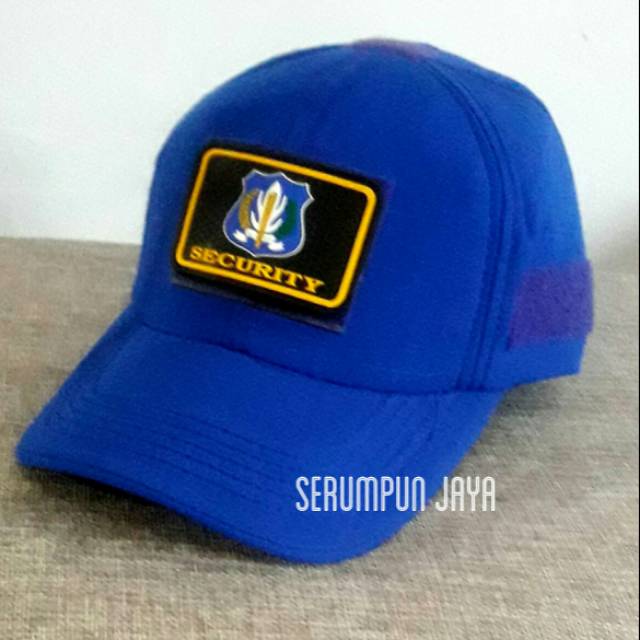 TOPI SECURITY - TOPI SECURITY LOGO BIRU - TOPI VELCRO BIRU + PATCH