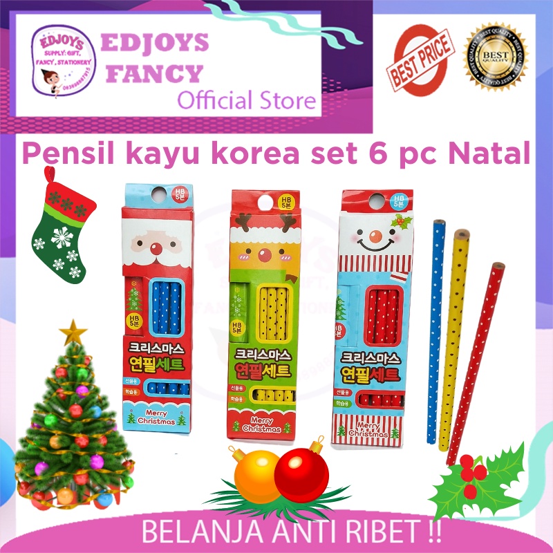 

Edjoys Christmas Hampers Natal anak Pensil kayu set 5 pcs Korea seri Christmas gift np-159-3 isi 5pcs