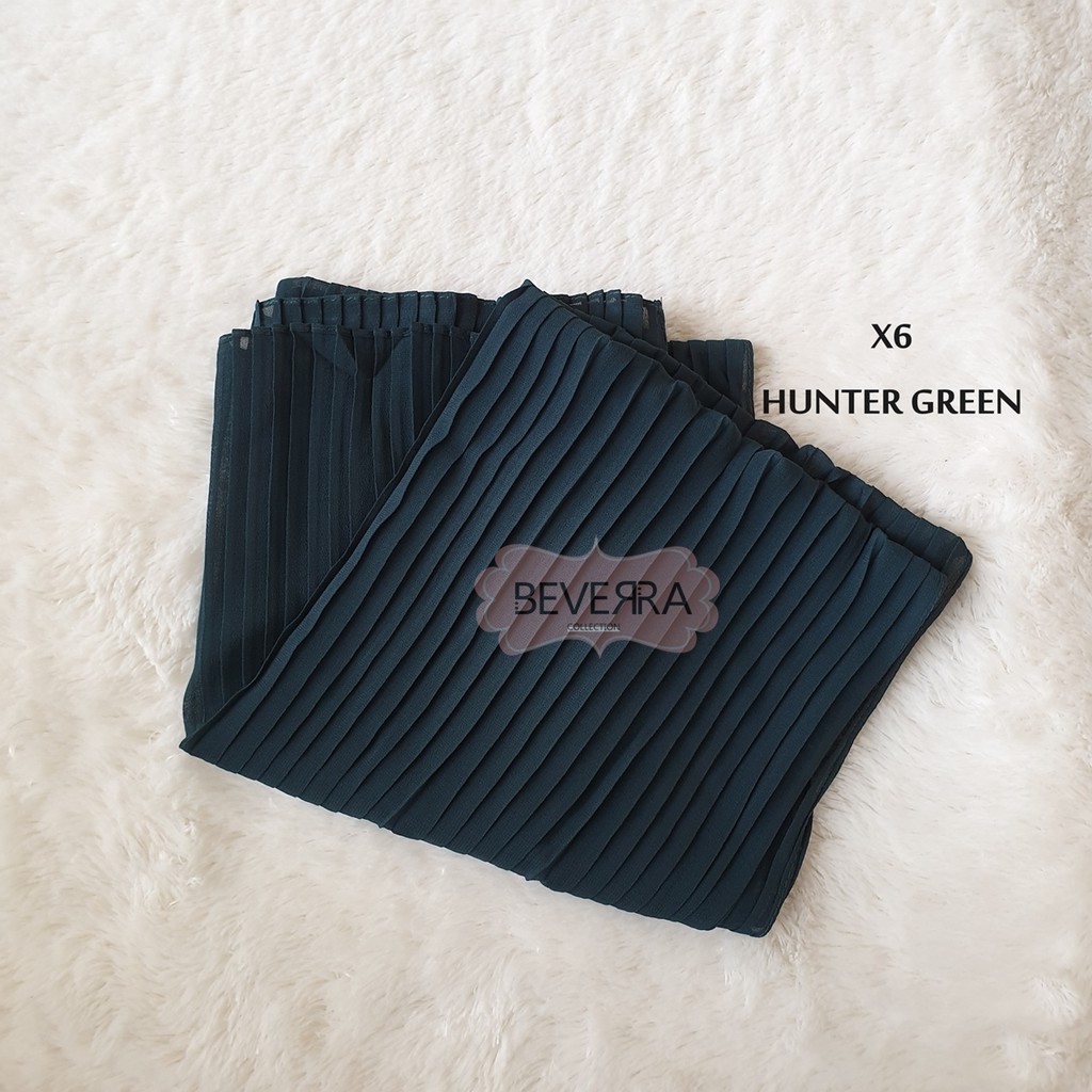 HIJAB PASHMINA PASMINA PHASMINA PLISKET PLEATED SHAWL HEAVY CHIFFON CRINKLE CRINCLE PRISKET - A30-X6 -  HUNTER GREEN