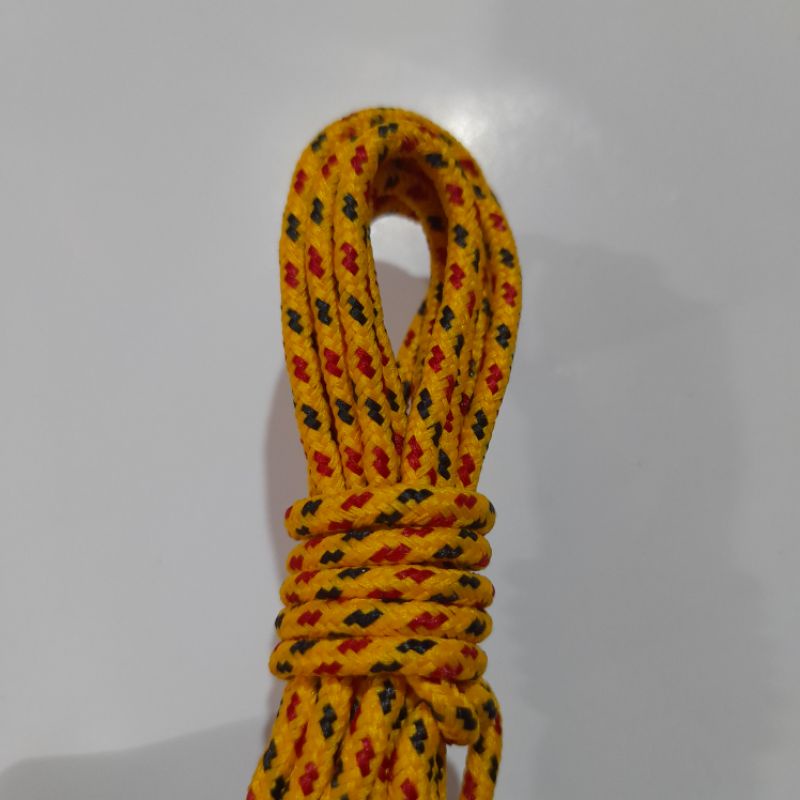 Tali prusik kur kombinasi warna kuning merah hitam 3mm no 12