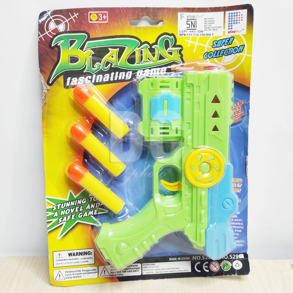 Blazing Gun Mainan Blaster Gun Nerf Dart Tembak Peluru Gabus