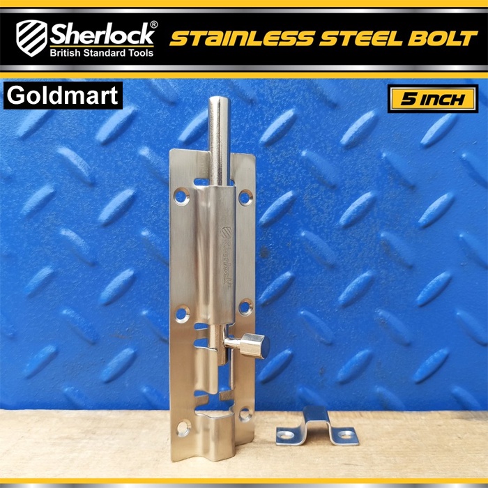 Grendel Slot Kunci Pintu Sherlock Stainless Steel 5 Inch