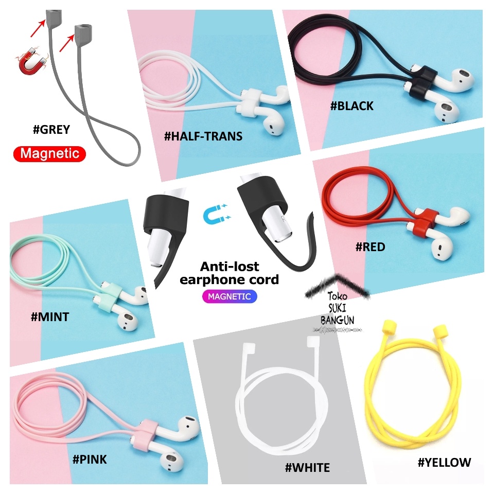 Magnetic Anti Lost Strap AirPods 1 2 Pro Realme Buds Air Pro Mi TWS 2 2S JBL Tune 220 Oppo Enco X