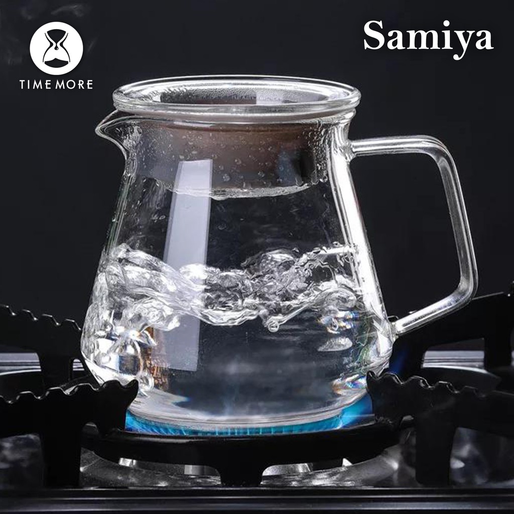 timemore coffee server borosilicate glass heat resistant 360ml dan 600ml / teko kopi kaca V shape