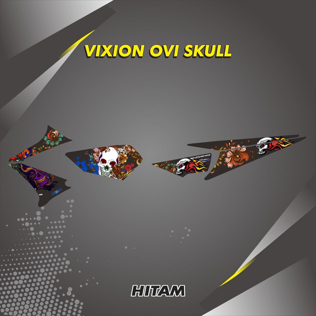 STRIPING STIKER LIST VARIASI YAMAHA VIXION LAMA/ OLD VIXION 2007- 2010 GRAFIS TENGKORAK SKULL