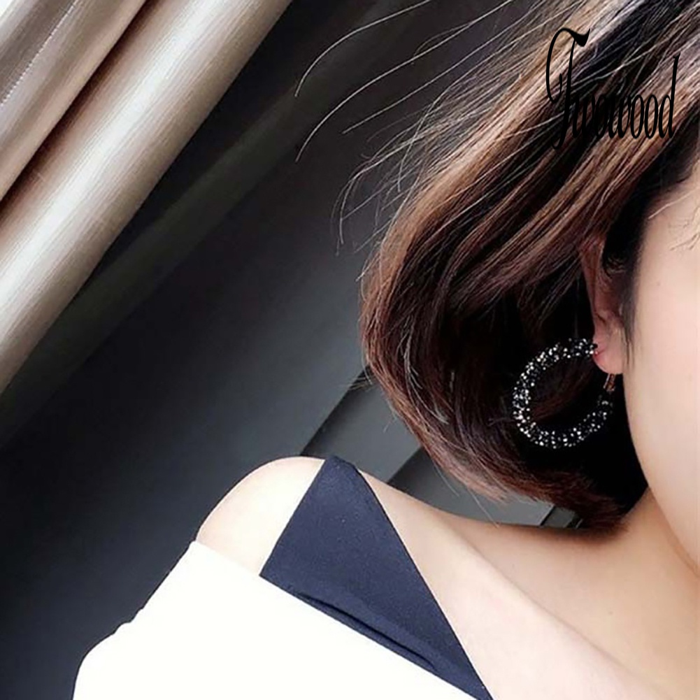 Anting Hoop Bentuk Bulat Gaya Elegan Untuk Wanita