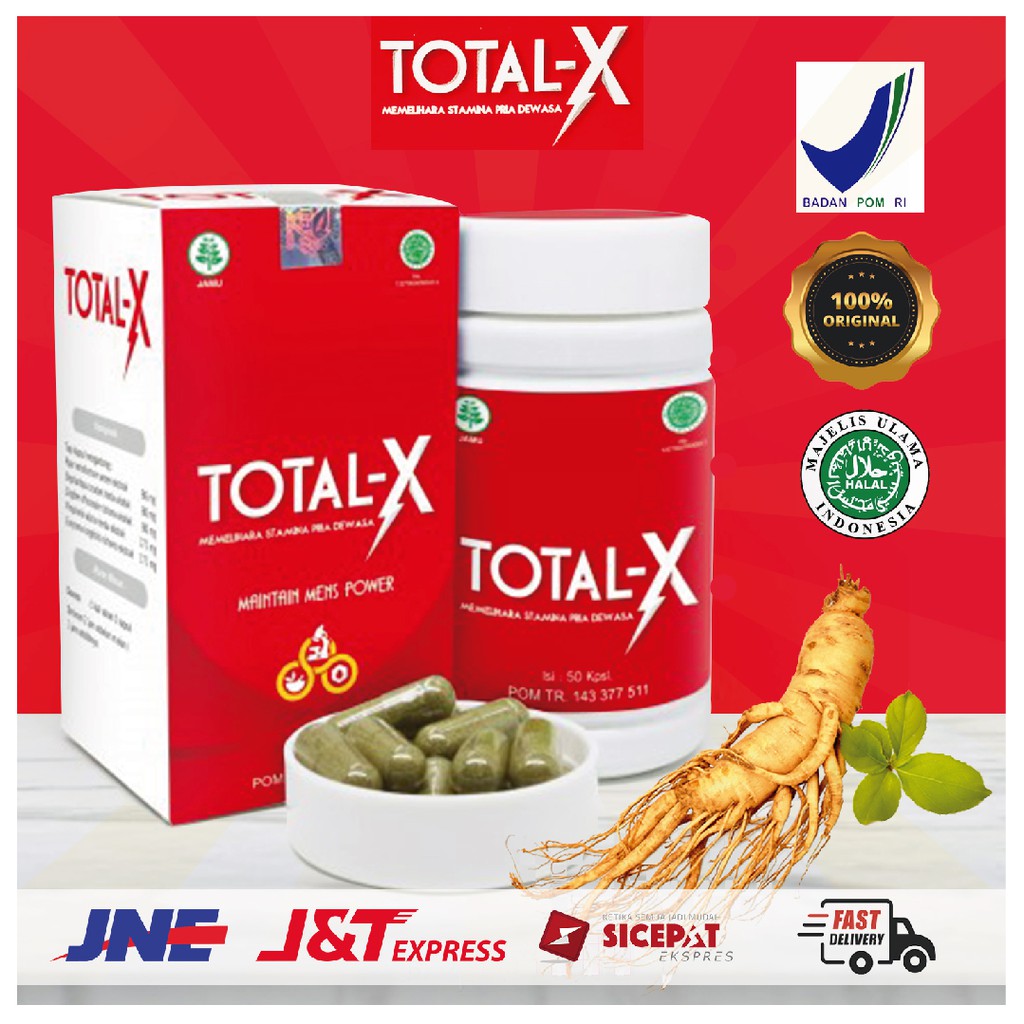 TOTAL X 100% Asli ekstrak herbal Naturafit Original untuk Stamina Pria tahan lama