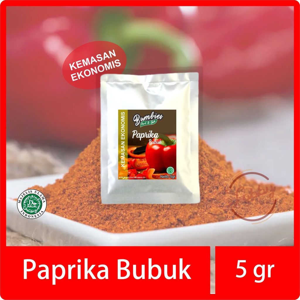 

Paprika bubuk 5gram EKONOMIS bumbies product | Red Paprika Powder | Rempah-rempah penyedap | Prapika refil