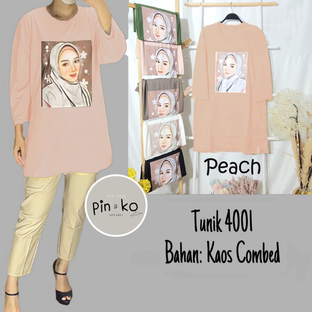 PIK - Tunik Cewe Hijab 4001 (All Size)/ Pakaian Wanita/ Fashion Muslim/ Tunik