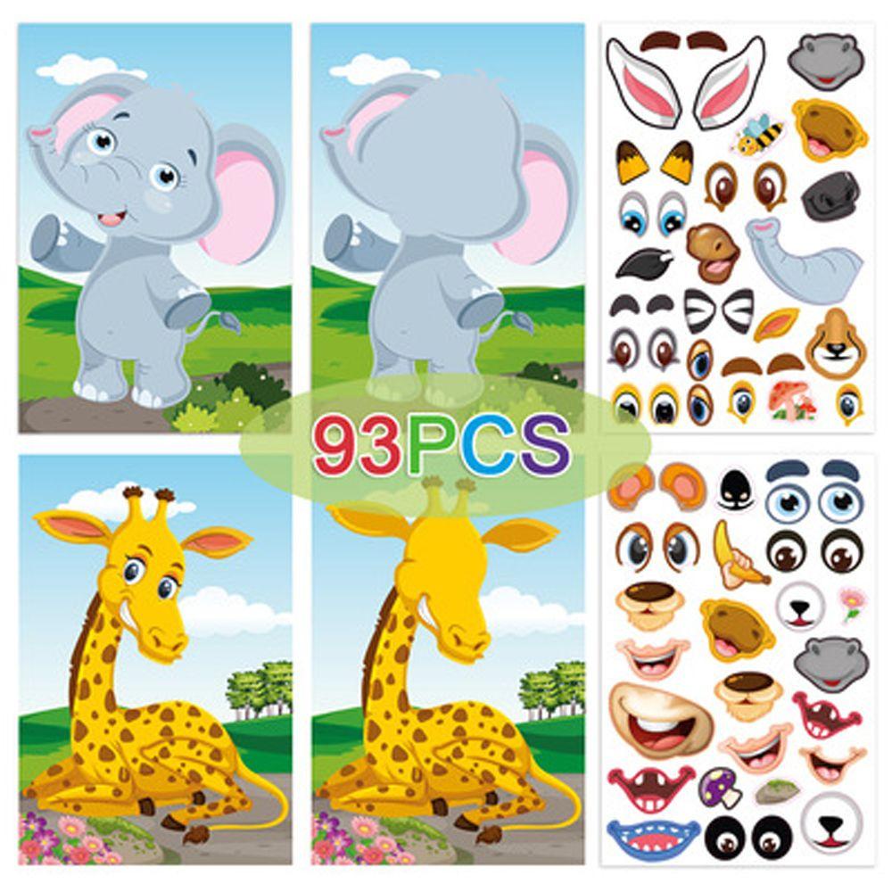 Agustina Make-a-Face Stiker Berdandan Mainan Merakit Dinosaurus Reusable DIY Anak Puzzle Sticker Games