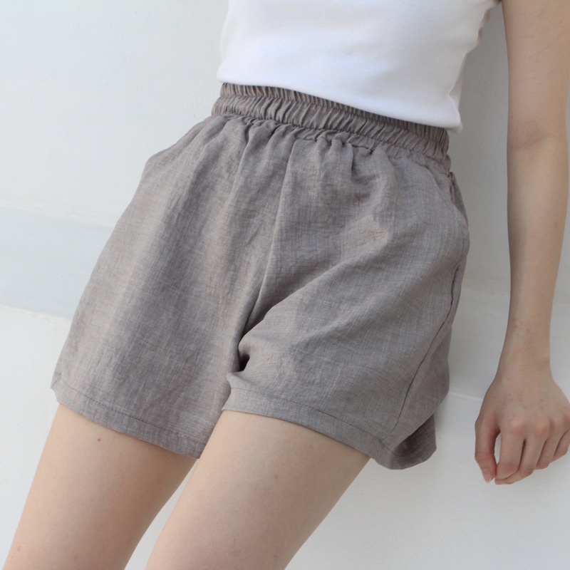 OSLO SHORTS | Celana Pendek Highwaist Linen Crinkle Short Pants Loungewear Celana Rumah Soma